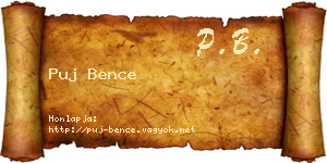 Puj Bence névjegykártya